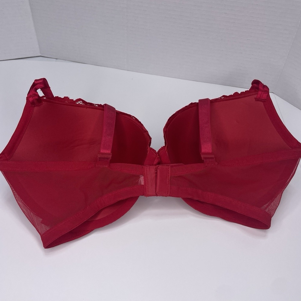 Victoria's Secret Bra 32DD Red Demi Padded Underwire Adjustable Clasp Back - Picture 12 of 12